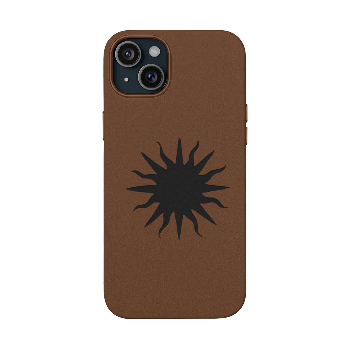 Embossed Sun PU Leather Phone Case – Sleek Engraved Protective Cover