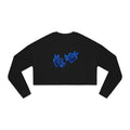 Cropped Sweatshirt — Blue Rose Floral Crop Top