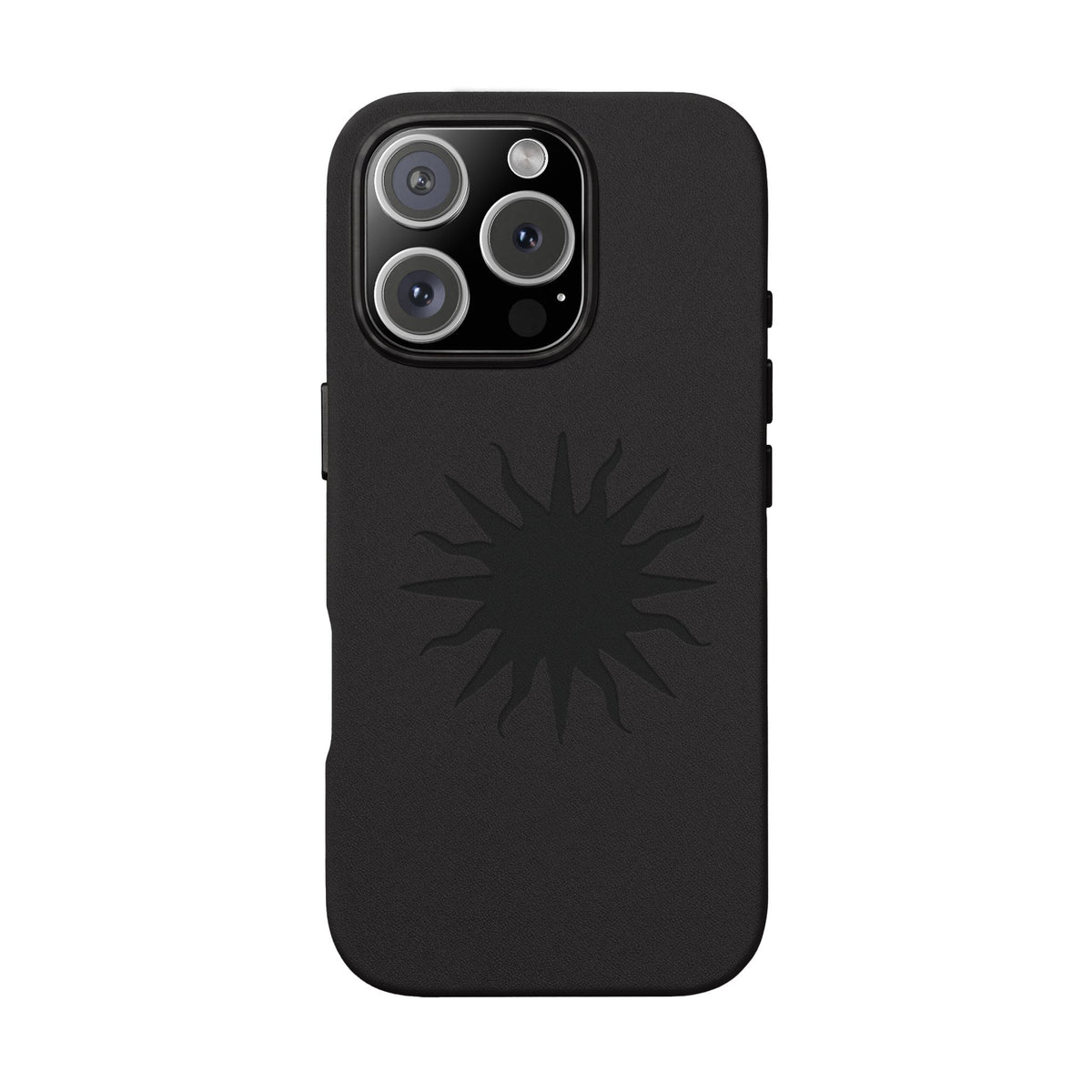 Embossed Sun PU Leather Phone Case – Sleek Engraved Protective Cover