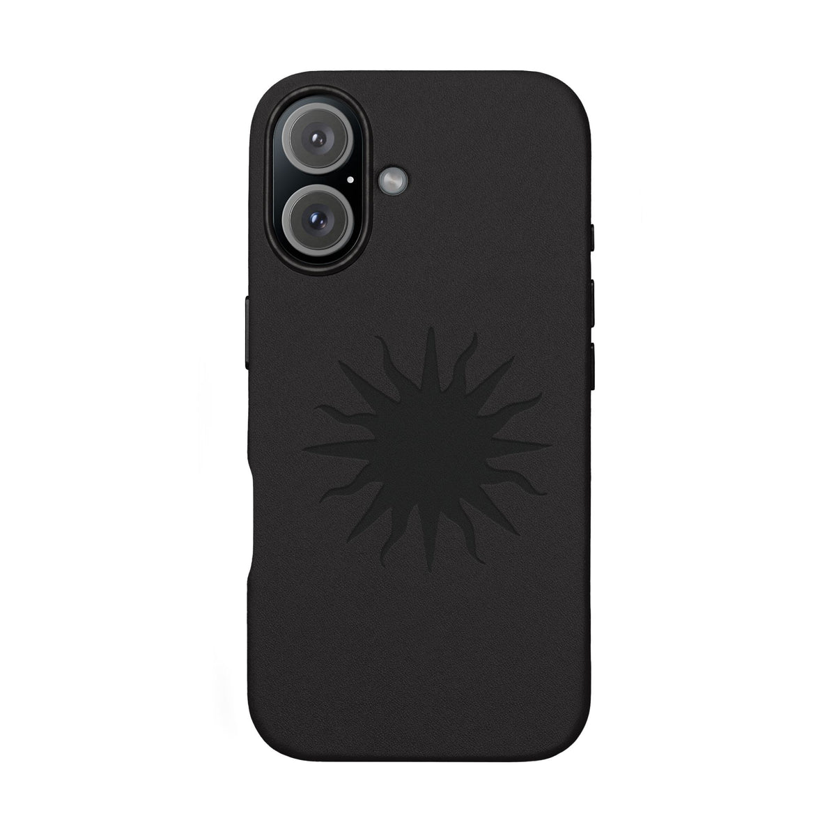 Embossed Sun PU Leather Phone Case – Sleek Engraved Protective Cover